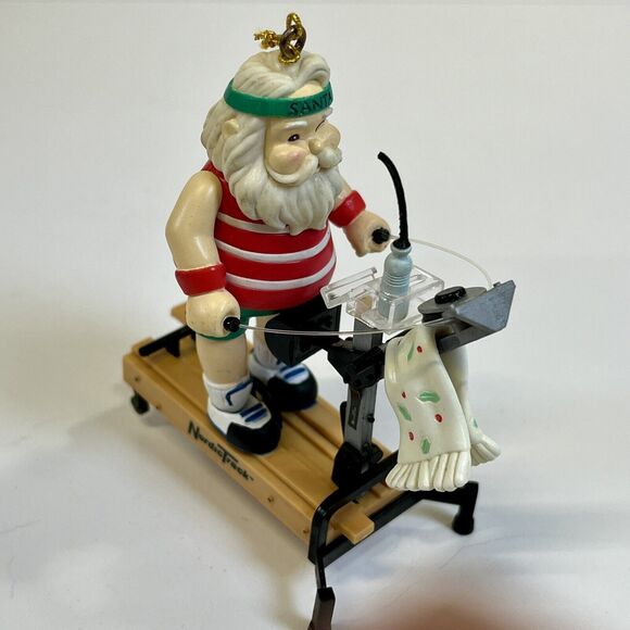 Enesco 1997 Masterpiece On track With Santa Christmas Ornament Santa NordicTrack - Picture 4 of 10